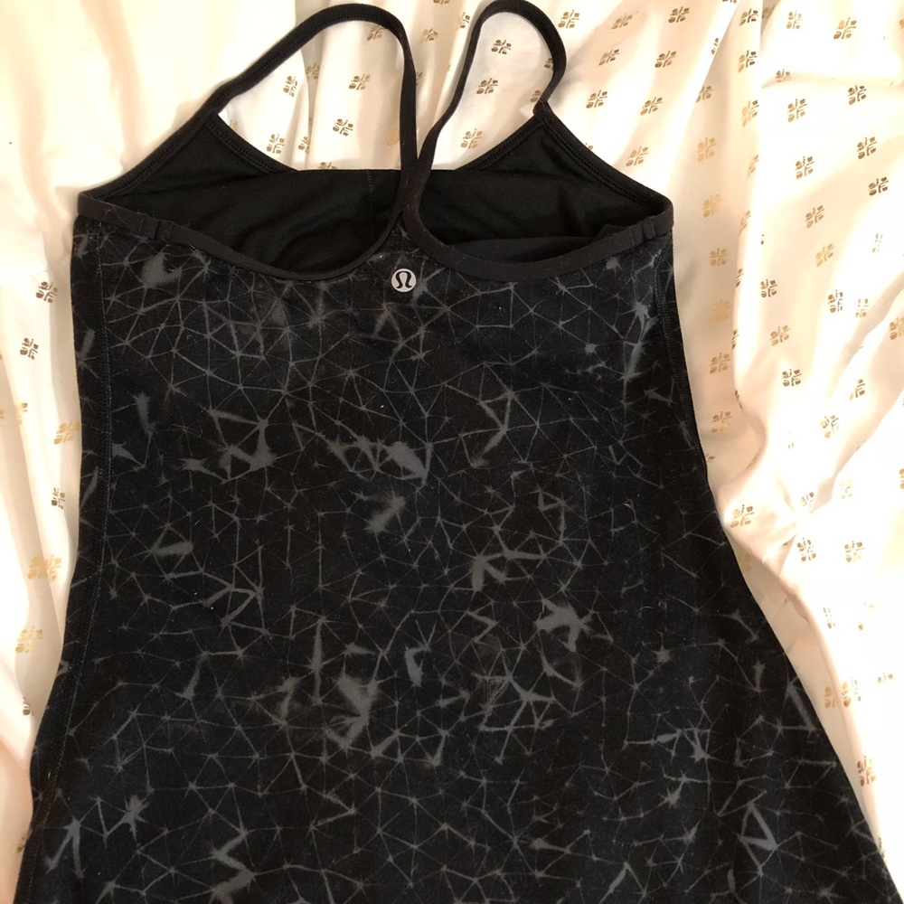Black and grey spaghetti strap LuluLemon tank top
